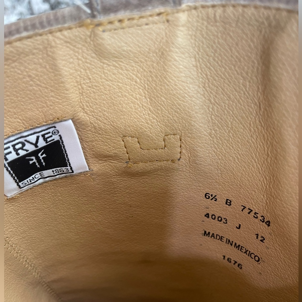 Frye Paige Tall Riding Boot: Tan Burnished Leather-77534 - Picture 7 of 10
